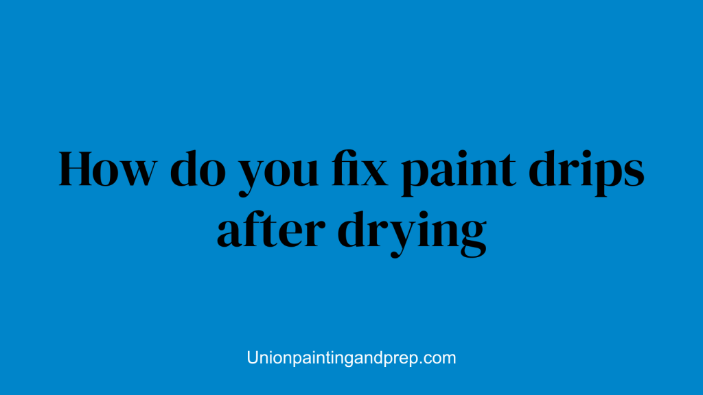 How do you fix paint drips after drying