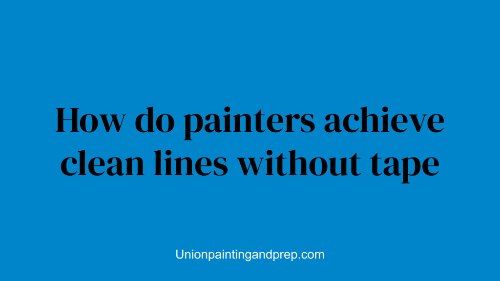 How do painters achieve clean lines without tape