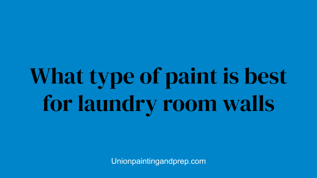 What type of paint is best for laundry room walls