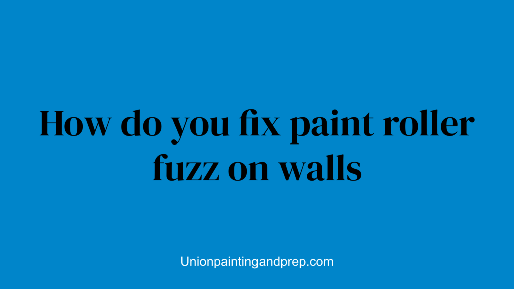 How do you fix paint roller fuzz on walls