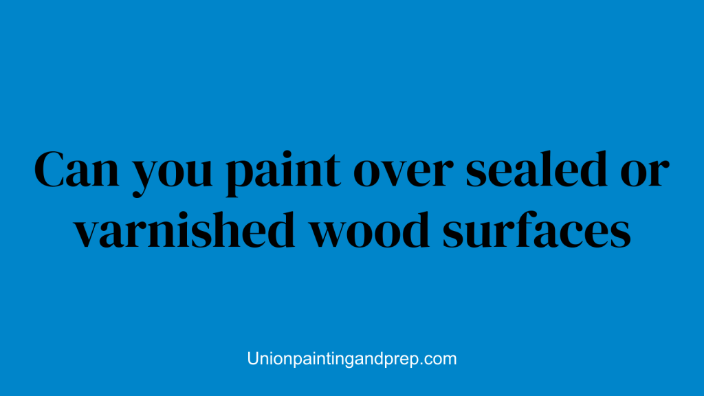 Can you paint over sealed or varnished wood surfaces